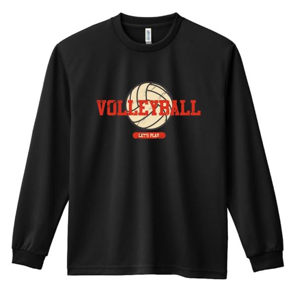 バレーボール ロンT 長袖Tシャツ メンズ 練習着 「レトロロゴ VOLLEYBALL LET&apos;S ...