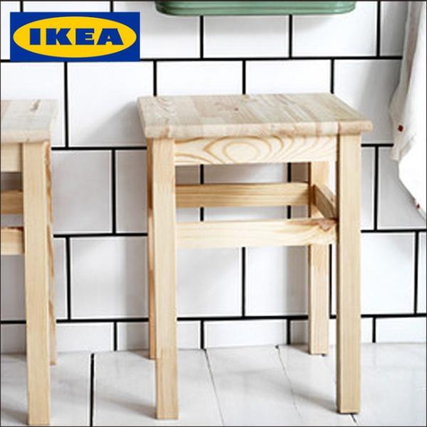 イケア/IKEA /スツール パイン材/スクエア型 45cm 木製 椅子 イケア/IKEA/木製スツ...