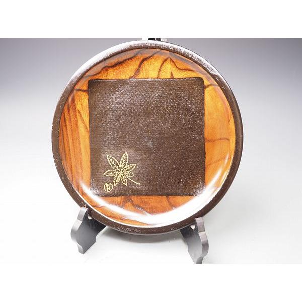 【結】新品 未使用特価　限定品◆丸盆　栓　手づくり木製漆器　9寸　お盆　◆