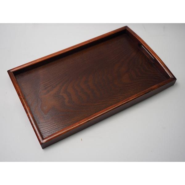 【結】新品 未使用品◆長手盆　栓　手づくり木製漆器　尺四寸　お盆　◆