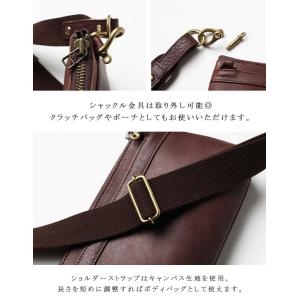 栃木レザー ショルダーバッグ サコッシュ レザ...の詳細画像5
