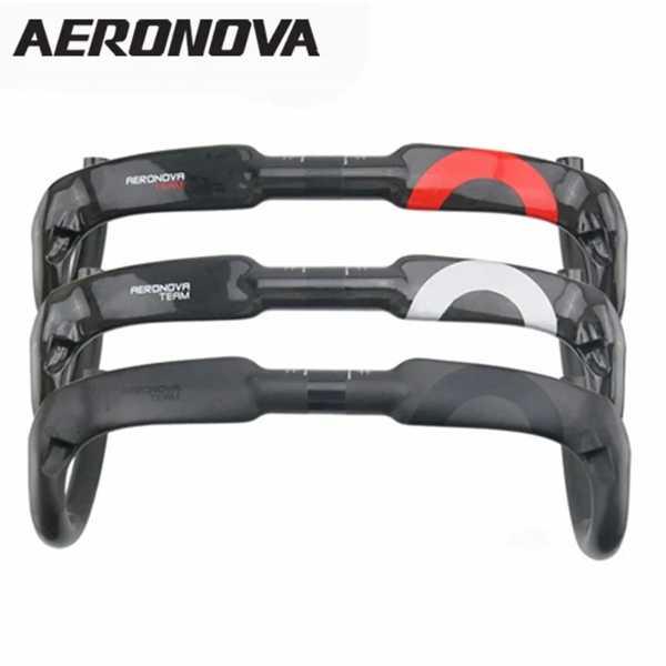 Aeronova-ロードバイクハンドルバー 内部巻線 31.8mm 赤/黒/銀