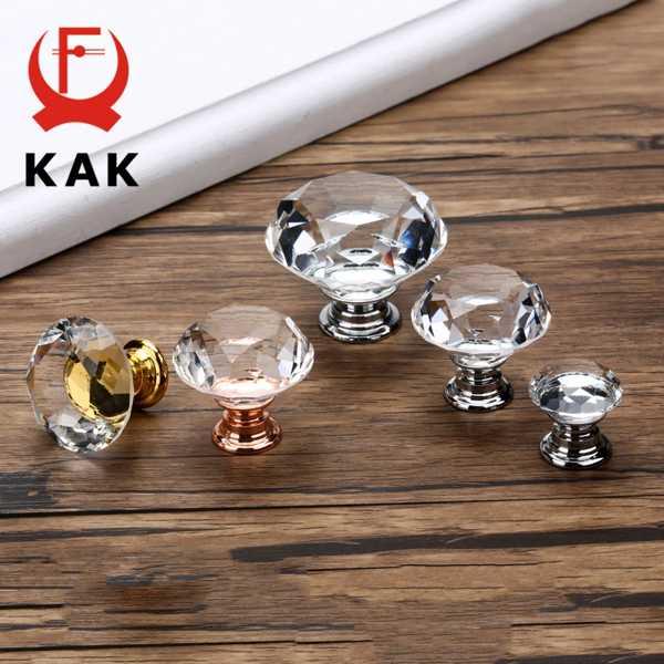 Kak-ダイヤモンド形のガラスハンドル 20〜40mm 引き出し クローゼット キッチンキャビネット...