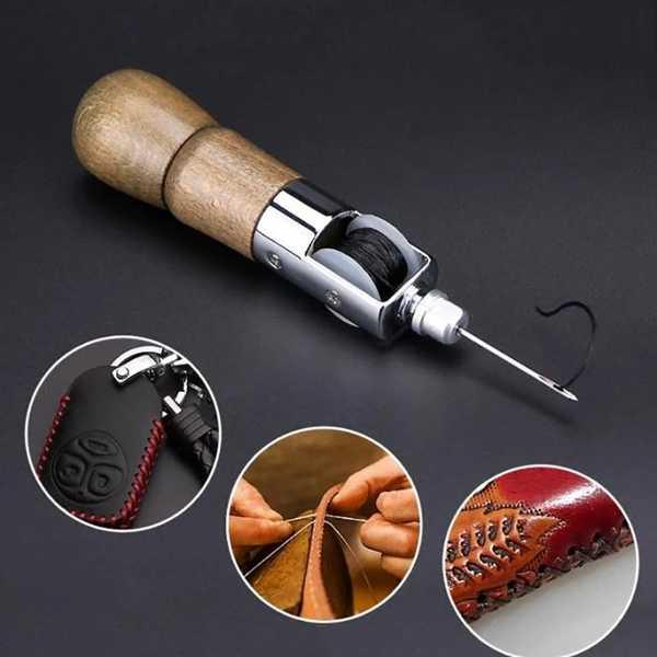 手縫い ステッチ 縫い 針のキット 手作りの縫製ツールを備えた革の縫製針キット