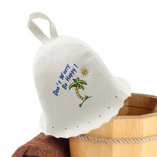 ウールフェルトサウナ帽子刺繍サウナ帽子シャワー家頭部保護サウナvaporariumアクセサリー