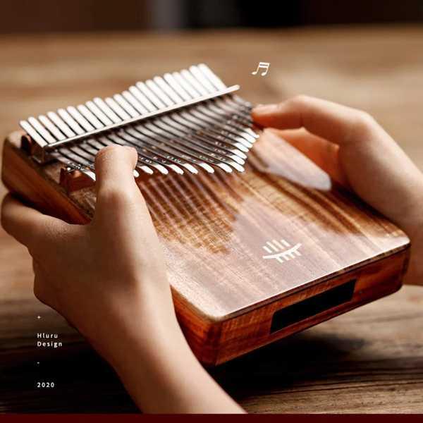 Hluru kalimba 17キー、穴のあるフルウッドサムピアノ21キーカリンバ楽器初心者のための...