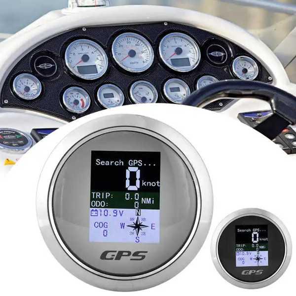デジタルスピードメーター GPS付き 車用 ステンレス鋼 バックライト付き 防水 ボート ヨット 8...