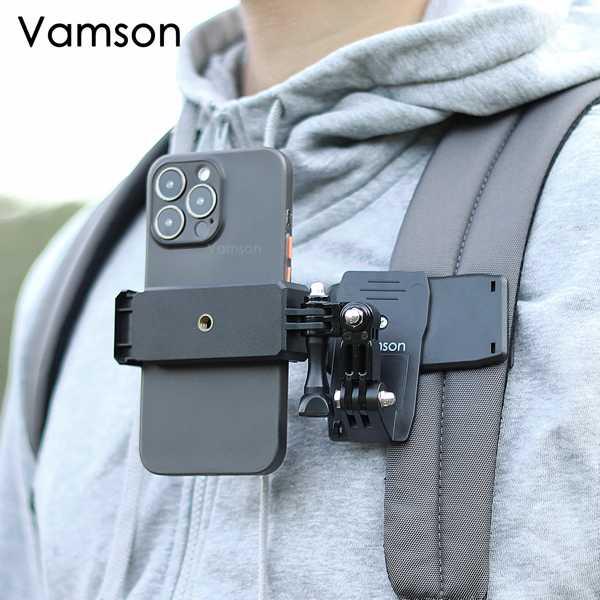 Vamson-回転式バックパック 携帯電話用アクセサリー クリップ付き ショルダーベルト insta...