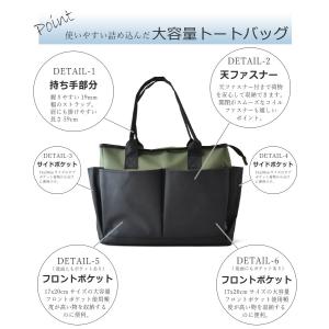 トートバッグ 18L 多ポケット 大容量 ファ...の詳細画像2