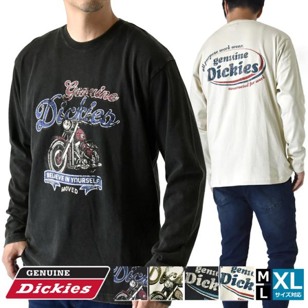 GENUINE Dickies ディッキーズ ロンT 長袖Tシャツ メンズ ビンテージ風 パウダーブ...