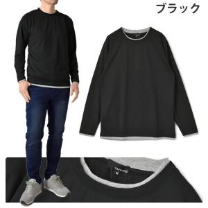 レイヤード風 長袖 Tシャツ メンズ フェイク...の詳細画像3