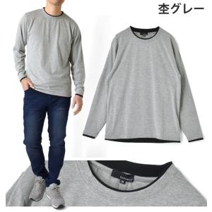 レイヤード風 長袖 Tシャツ メンズ フェイク...の詳細画像5