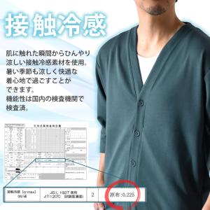 接触冷感 スムース カーディガン 7分袖 メン...の詳細画像5