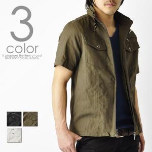 ミリタリーシャツ メンズ ジャケットドビーストライプ