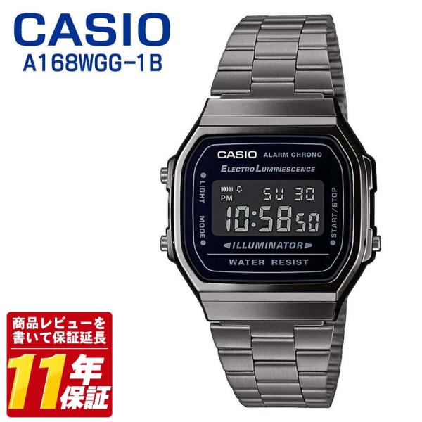 カシオ CASIO A168WGG-1B 並行輸入品 腕時計 メンズ レディース ガンメタ グレー ...