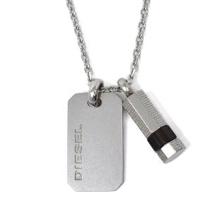 ディーゼル ネックレス DIESEL メンズ シルバー ドッグタグ ロゴプレート アクセサリー DX1156040の商品画像