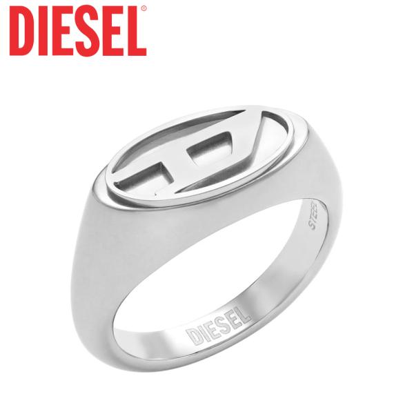 DIESEL ステンレススティール製 シグネットリング メンズ レディース フープ シルバー アクセ...