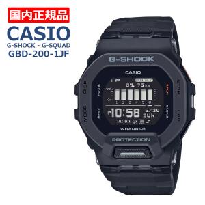 国内正規品 CASIO カシオ ジーショック ジースクワッド GBD-200-1JF ブラック メンズ 腕時計 Bluetooth アラーム 防水 スポーツ