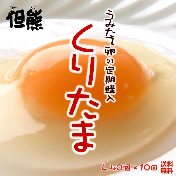 【定期購入・送料無料】卵 たまご 但熊 百笑館 西垣養鶏場 くりたま  Lサイズ 40個ｘ10回