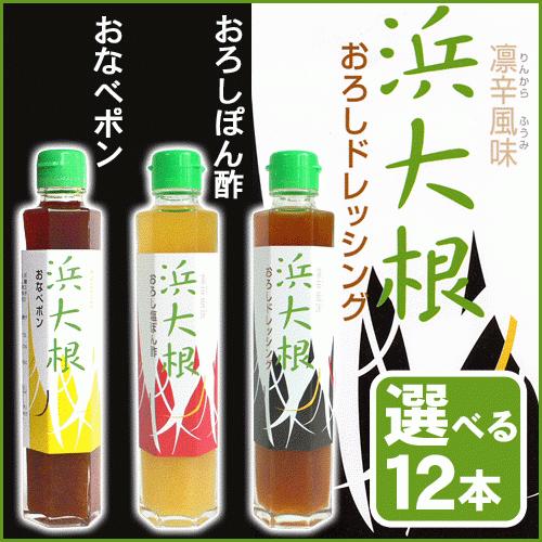 浜大根 おろし塩ぽん酢＆ドレッシング＆おなべポン 12本セット 送料無料