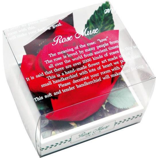 ロゼミュール タオルチーフのバラの花 １輪 レッド 母の日 父の日