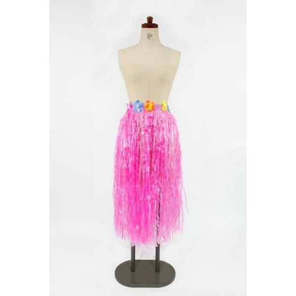 ハワイアンスカート 78cm ピンク フラダンス ハワイアン 仮装 衣装 男女兼用 コスチューム パ...
