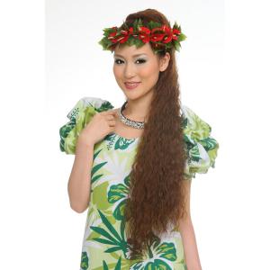 フラダンス HULA-01 ロングワッフル ウィッグ フラ フラウィッグ プリシラ HULA フラウィッグ 日本製耐熱ファイバー