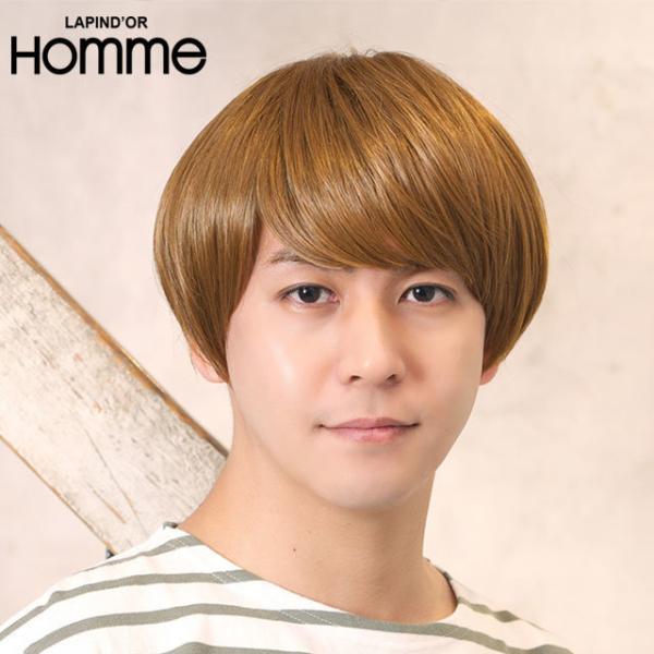 メンズウィッグ J-3509 男性用かつら ナチュラルマッシュ ハニーブラウン 耐熱ファイバー ウィ...