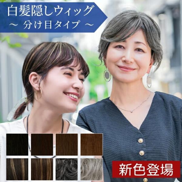 ヘアピース耐熱 白髪隠しウィッグ 分け目タイプ ウイッグ ST-005 ST-002がリニューアル ...