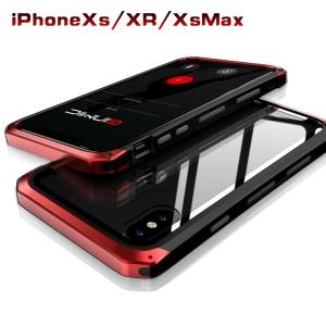 ELE背面透明ガラス iPhone XR iphoneXs Max iphone Xs ケース アルミバンパー iphone ケース 合金フレーム ツータンアイフォンカバー