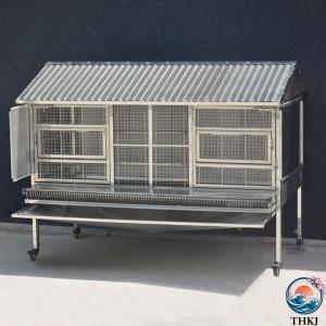 金属製鶏小屋 車輪と漏斗トレイ付きの屋外用ウサギ小屋 小動物家禽用の噛みつき防止モルモットケージ(150*70*110cm 使いやすい お手入れ簡単 快適