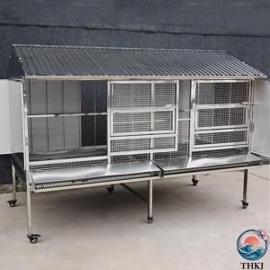 金属製鶏小屋 車輪と漏斗トレイ付きの屋外用ウサ...の詳細画像5