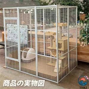 ねこケージ 大型 猫 ケージ 人入れる 多頭 猫猫のケージ THKJ 猫ケージ キャットケージ ドア付き 掃除しやすい 多頭飼い 使いやすい お手入れ簡単 快適
