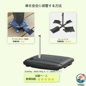 パラソル 大型250cmガーデンパラソル 風に...の詳細画像2