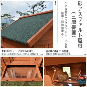 鶏小屋 屋外 木製 大型 鶏舎 ヘンハウス 砂...の詳細画像3