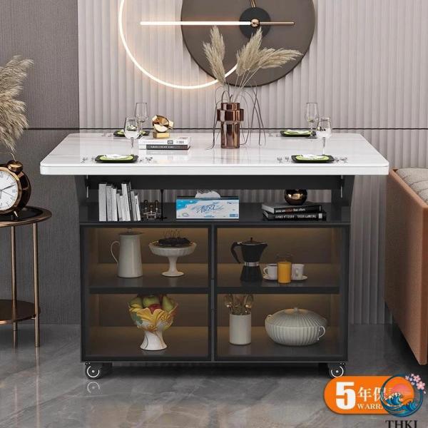 カウンターテーブル 折りたたみ式 幅80cm／120cm 4人掛け／6人掛け コンパクト収納 キャス...