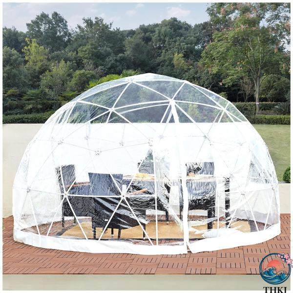 透明アウトドアテント、インスタントポップアップクリアドームテント、ポータブルクリアポッド透明ビューテ...