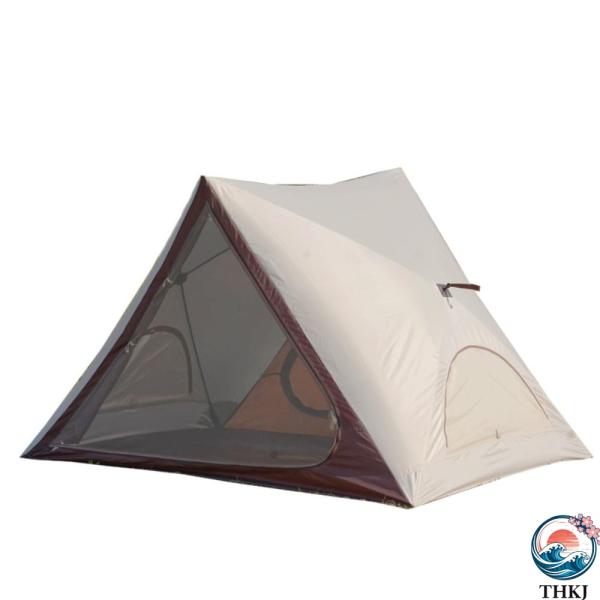 ロッジテント TC ポリコットン 3-5人用 全自動ポップアップ 設営簡単 ファミリーキャンプ 防水...