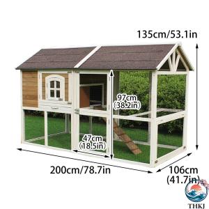 大型ウサギ小屋 防水屋根と引き出しトレイ付き屋...の詳細画像1