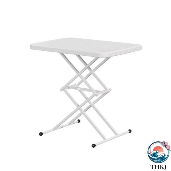 折りたたみテーブル ホワイト勉強 机 昇降式4段高さの調節(29-67CM) 耐荷重80kg 寝室 ...