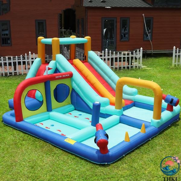 2026年 プール エアー 遊具 滑り台 ビニールプール 大型プール トランポリン すべり台 大型遊...