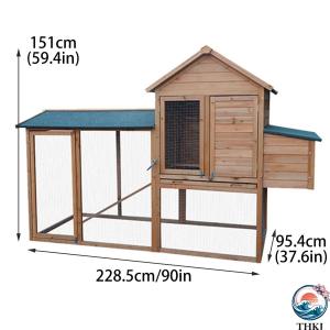 木製ウサギ小屋 取り外し可能なトレイとラン付き...の詳細画像1