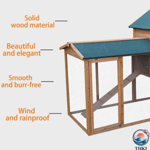木製ウサギ小屋 取り外し可能なトレイとラン付き...の詳細画像3