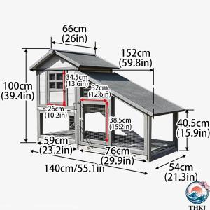 階建ての無垢材製ウサギ用ケージ 取り外し可能な...の詳細画像1
