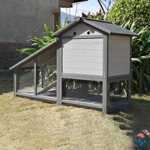 階建ての無垢材製ウサギ用ケージ 取り外し可能な...の詳細画像3