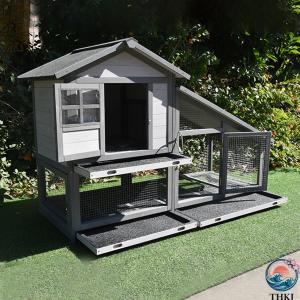 階建ての無垢材製ウサギ用ケージ 取り外し可能な...の詳細画像4