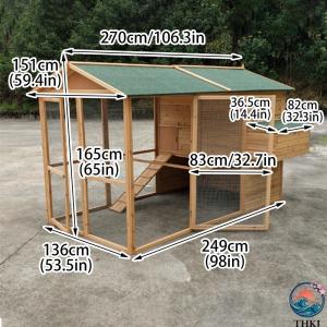 木製ウサギ小屋 スロープラン付き屋外ウサギケー...の詳細画像1