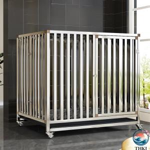 大型犬用ケージ 犬 サークル ペットケージ ステンレス鋼製 キャスター付き 強くて頑丈 犬ケージ 中型犬 犬用ゲージ ペットハウス 長方形 屋根付き お手入れ簡単