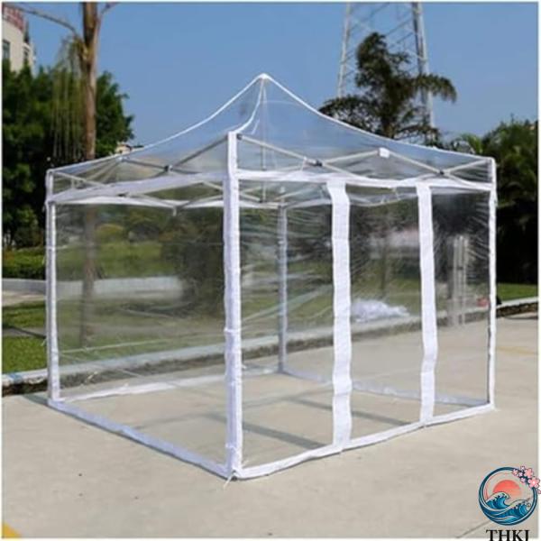 4つの側面と高張力鋼フレーム、透明な防水ヘビーデューティ耐候性キャノピーテント、屋外パラソルを備えた...