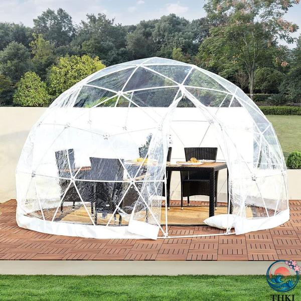 透明なクリアバブルドームテント 透明アウトドアテント ポータブルクPVCカバー付き リアポッド透明ビ...